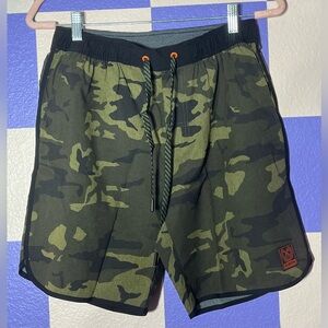 NWT Dixxon The Chad Athletic Shorts in Green Camo - Size S